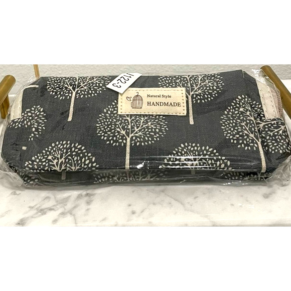 Tree Print Makeup Cosmetics Organization Jewelry Pouch Travel Bag Small New - Picture 3 of 4